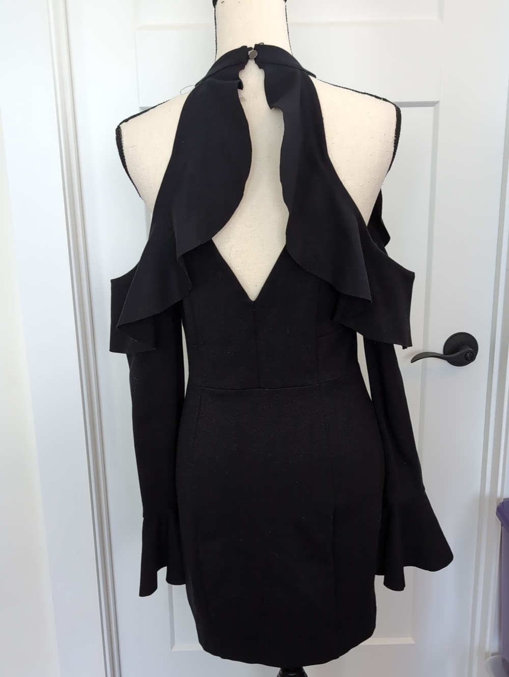 Free People Black Cold-Shoulder Ruffle Dress - Picture 2 of 4